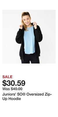 Kohl's Juniors' so® oversized zip-up hoodie offer