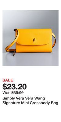 Kohl's Simply vera vera wang signature mini crossbody bag offer