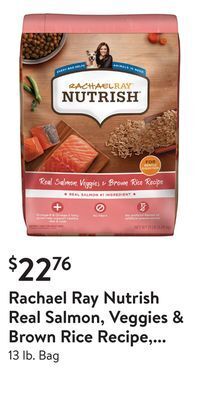 Walmart Rachael ray nutrish real salmon, veggies & brown rice recipe, premium dry dog food offer