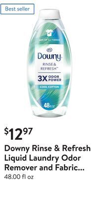 Walmart Downy rinse & refresh liquid laundry odor remover and fabric softener, cool cotton offer