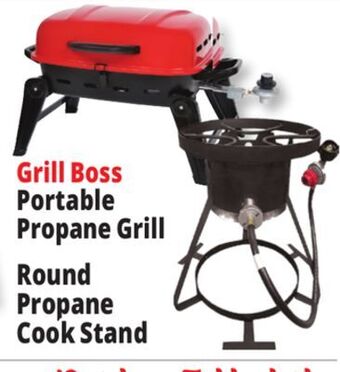 Ocean State Job Lot Grill boss portable propane grill with folding legs, 10,000 btu offer