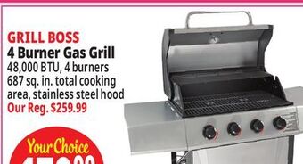Ocean State Job Lot Grill boss 4-burner gas grill offer