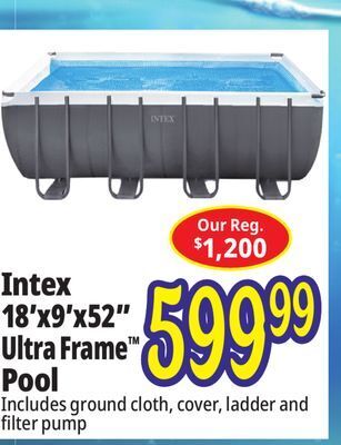 Ocean State Job Lot Intex 18' x 9' x 52 ultra frame pool set offer
