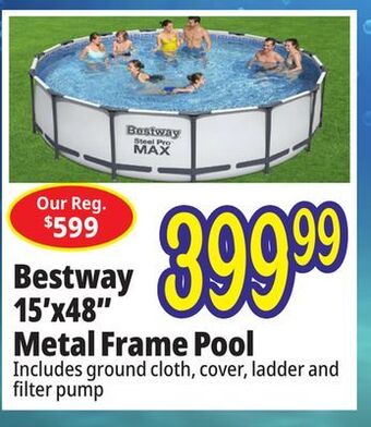 Ocean State Job Lot Bestway 15' x 48 steel pro max above ground pool set offer