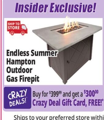 Ocean State Job Lot Endless summer hampton outdoor gas fire pit offer