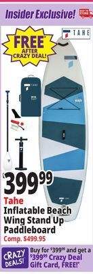 Ocean State Job Lot Tahe 11' inflatable beach wing stand up paddleboard offer