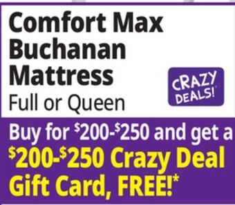 Ocean State Job Lot Comfort max buchanan mattress offer