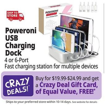 Ocean State Job Lot Poweroni usb charging dock offer