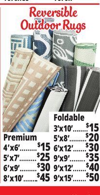 Ocean State Job Lot Reversible outdoor rugs offer