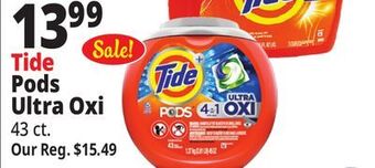 Ocean State Job Lot Tide ultra 4-in-1 oxi laundry detergent pods, 43 count offer