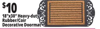 Ocean State Job Lot 18x30 heavy-duty rubber/coir decorative doormat offer