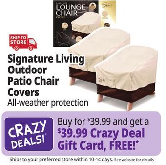 Ocean State Job Lot Outdoor furniture covers offer