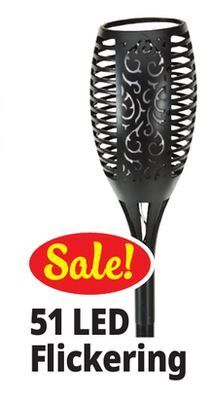 Ocean State Job Lot Solar powered 51 led flickering flame tiki torch light offer