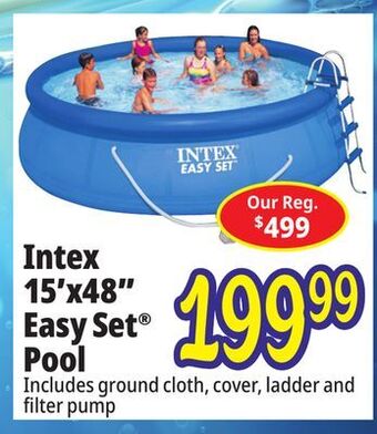 Ocean State Job Lot Intex 15' x 48 easy set above ground pool set offer
