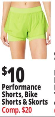 Ocean State Job Lot Performance shorts, bike shorts & skorts offer