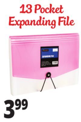 Ocean State Job Lot 13 pocket expanding file offer