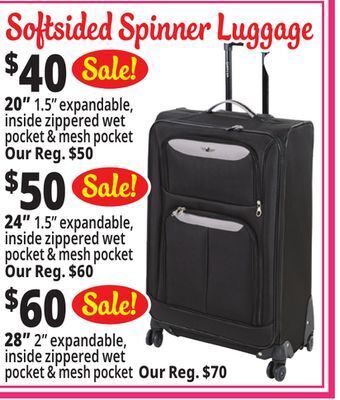 Ocean State Job Lot Softsided spinner luggage offer