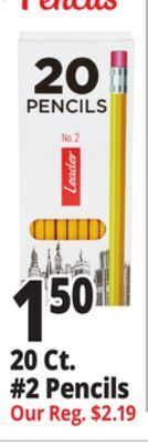 Ocean State Job Lot Leader no.2 pencils, 20-count offer