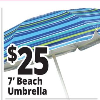Ocean State Job Lot 7' fiberglass tilting beach umbrella offer