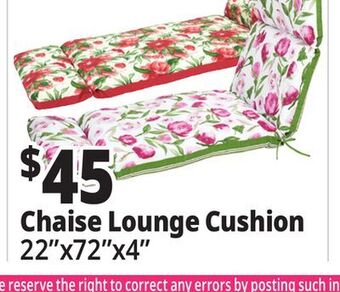 Ocean State Job Lot Charlotte red floral outdoor reversible chaise lounge cushion, 22 x 72 offer