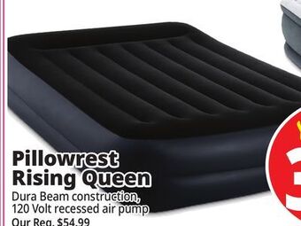 Ocean State Job Lot Intex queen dura-beam pillow rest raised air mattress with internal pump offer