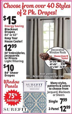 Ocean State Job Lot Curtains offer