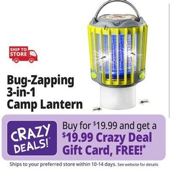 Ocean State Job Lot Bug-zapping 3-in-1 camp lantern offer