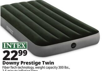 Ocean State Job Lot Intex twin dura-beam prestige downy air mattress with air pump offer