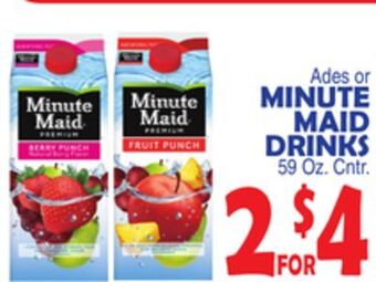 Bravo Supermarkets Minute maid drinks offer
