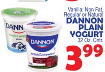 Bravo Supermarkets Dannon plain yogurt offer