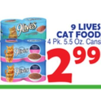 Bravo Supermarkets 9 lives cat food offer