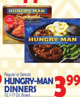 Bravo Supermarkets Hungry-man dinners offer