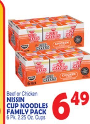Bravo Supermarkets Nissin cup noodles family pack offer
