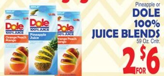 Bravo Supermarkets Dole 100% juice blends offer