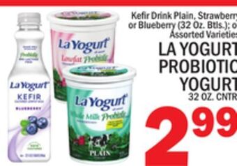 C Town La yogurt probiotic yogurt 32 oz. cntr. offer