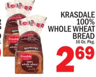 C Town Krasdale 100% whole wheat bread offer