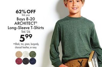 Boscov's Boys 8-20 architect® long-sleeve t-shirts offer