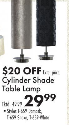 Boscov's Cylinder shade table lamp offer