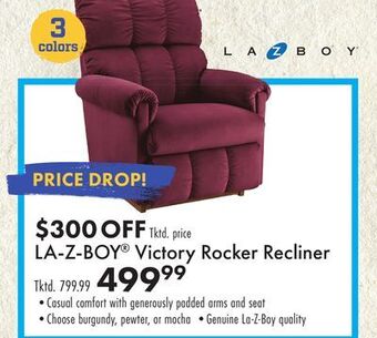 Boscov's La-z-boy® victory rocker recliner offer
