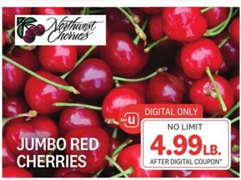Kings Food Markets Jumbo red cherries offer