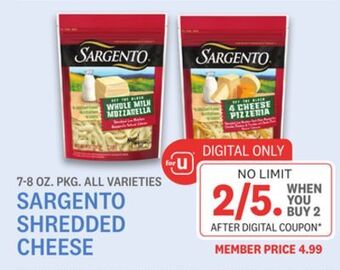 Kings Food Markets Sargento shredded cheese offer