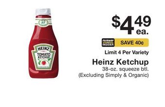 Fairway Store Market Heinz ketchup offer