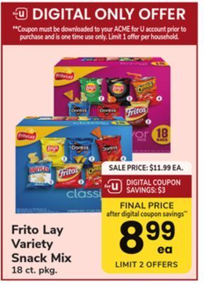 ACME Frito lay variety snack mix offer