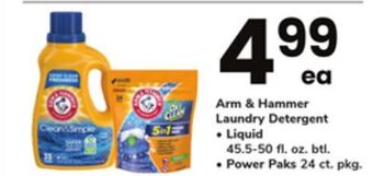 ACME Arm & hammer laundry detergent offer