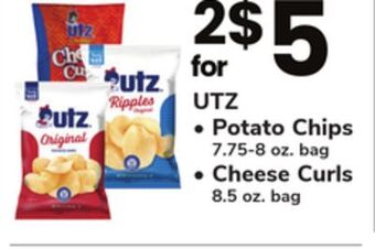ACME Utz potato chips 7.75-8 oz. bag, cheese curls 8.5 oz. bag offer