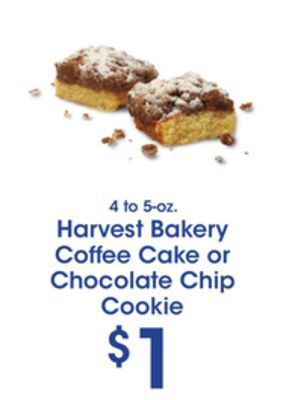 Price Rite Harvest bakery coffee cake or chocolate chip cookie offer