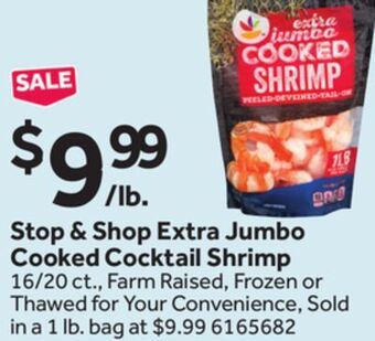 Stop&Shop Stop & shop extra jumbo cooked cocktail shrimp offer