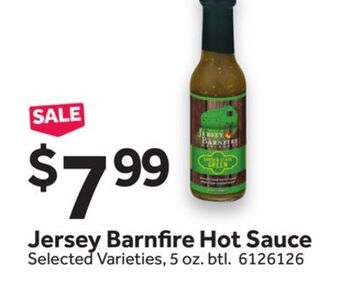 Stop&Shop Jersey barnfire hot sauce offer