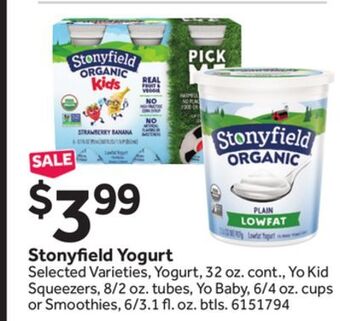 Stop&Shop Stonyfield yogurt offer