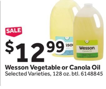 Stop&Shop Wesson vegetable or canola oil offer